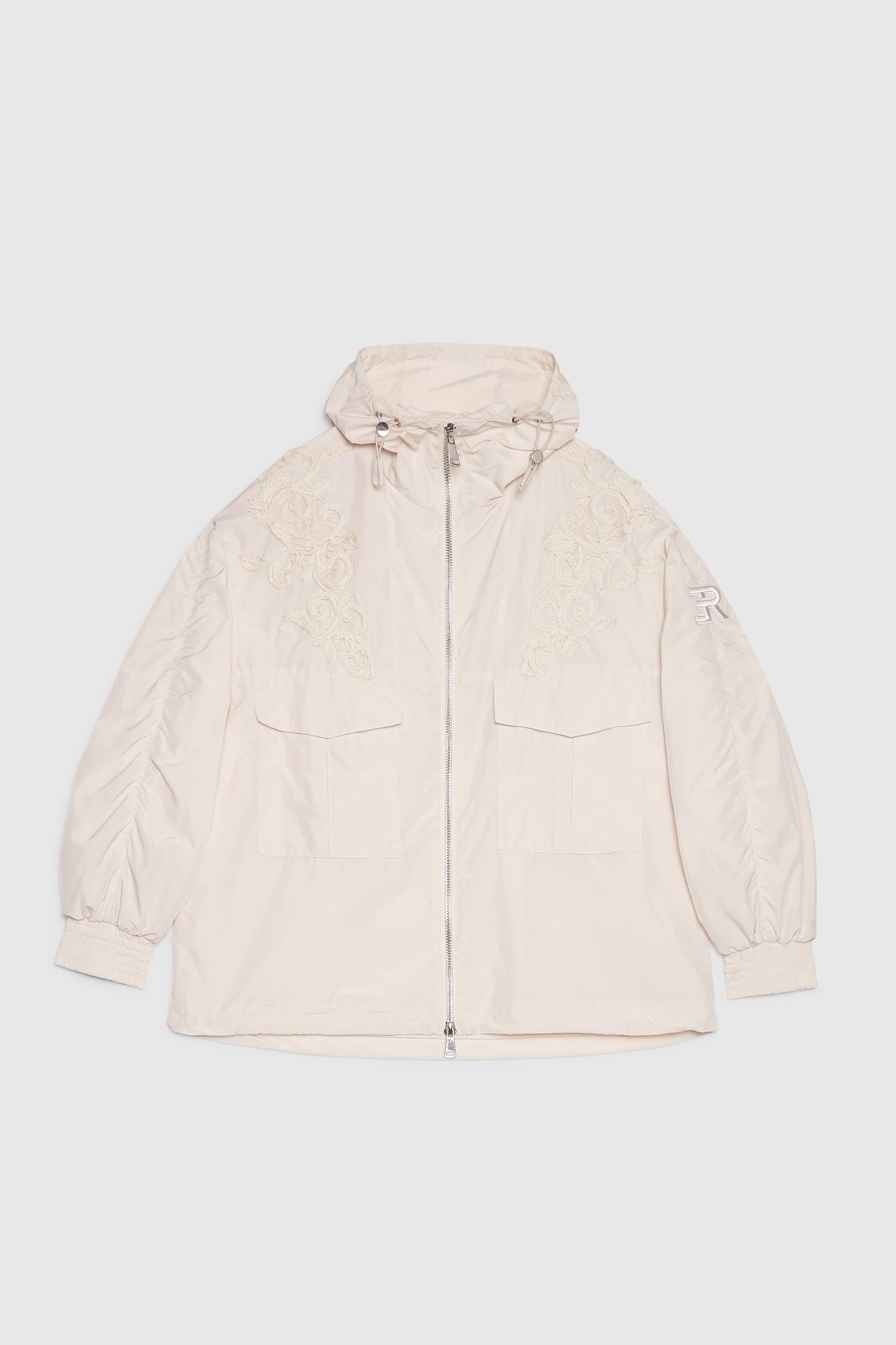 PARKA IN TAFFETÀ FP BOUTIQUE CON CAPPUCCIO E RICAMO CORNELY