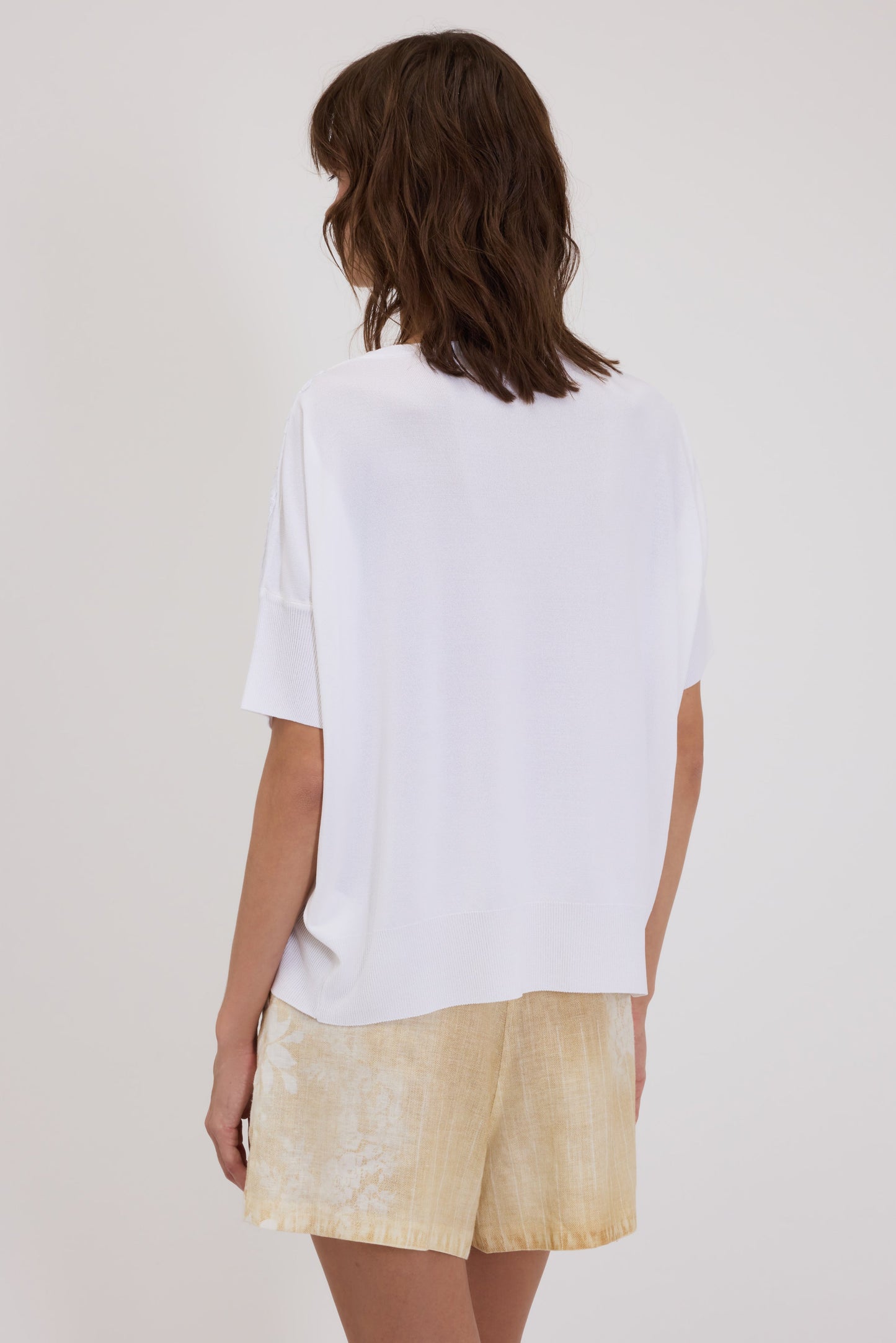 MAGLIONE FP BOUTIQUE IN VISCOSA LEGGERA CON RICAMO FLOREALE